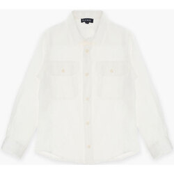 Abbigliamento Bambino Camicie maniche lunghe Please Kids Camicia puro lino CL50300B61 Bianco
