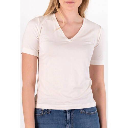 Abbigliamento Donna T-shirt & Polo Pennyblack T-SHIRT CON SCOLLO A V Avorio