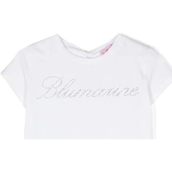Abbigliamento Bambina T-shirt maniche corte Miss Blumarine IA4050J5003 Bianco