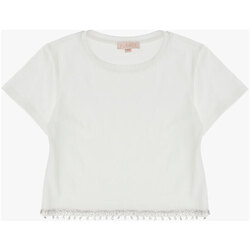 Abbigliamento Bambina Top / Blusa Please Kids Top con pendenti in strass MB11030G62 Bianco