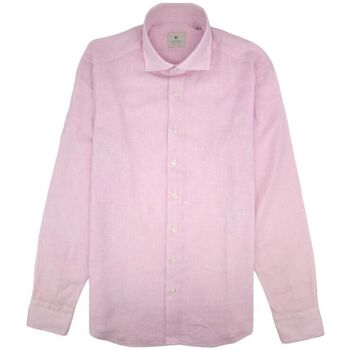 Abbigliamento Uomo Camicie maniche lunghe Bastoncino Camicia Simo Linen Uomo Zucchero Filato Rosa