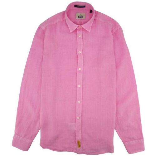 Abbigliamento Uomo Camicie maniche lunghe Bd Baggies Camicia Bradford Lino Uomo Bright Pink Rosa