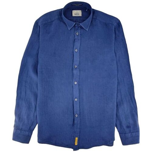 Abbigliamento Uomo Camicie maniche lunghe Bd Baggies Camicia Bradford Lino Uomo Navy Blue Blu