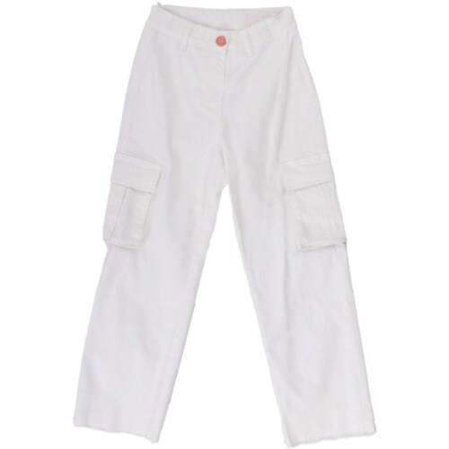 Abbigliamento Bambina Pantalone Cargo Manila Grace MG2698 Bianco