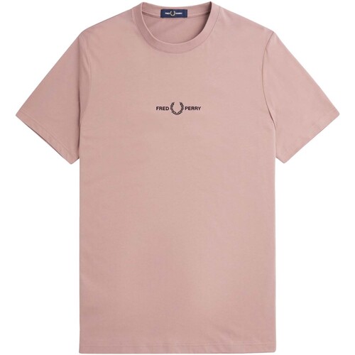 Abbigliamento Uomo T-shirt & Polo Fred Perry Fp Embroidered T-Shirt Rosa