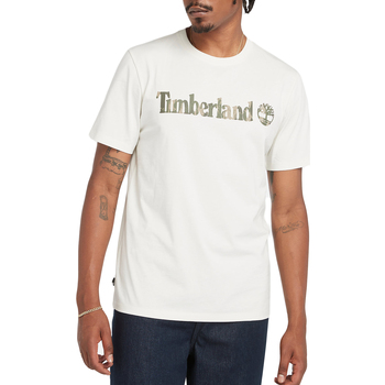 Abbigliamento Uomo T-shirt maniche corte Timberland Logo Camo Linear Bianco