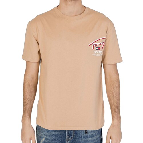 Abbigliamento Uomo T-shirt & Polo Tommy Jeans Tjm Reg 3D Street Si Marrone