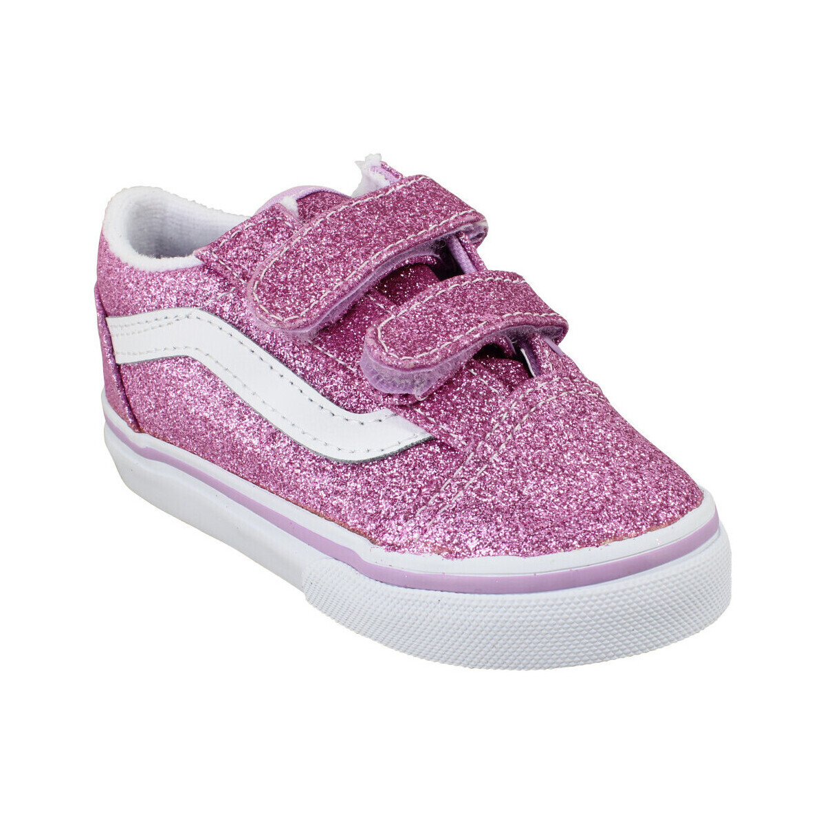 Scarpe Unisex bambino Sneakers Vans Old Skool V Glitter Enfant Lilac Rosa