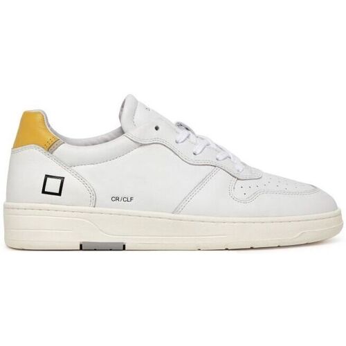 Scarpe Uomo Sneakers Date M997-CR-CA-HY - COURT CALF-WHITE YELLOW Bianco