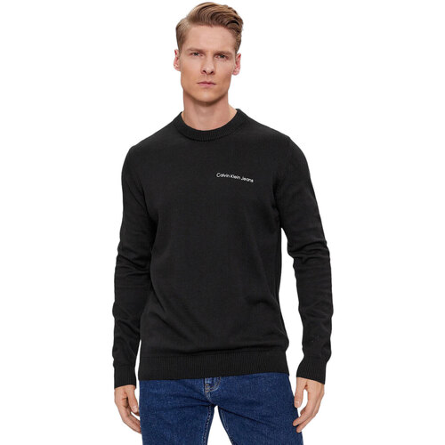 Abbigliamento Uomo T-shirts a maniche lunghe Calvin Klein Jeans ISTITUTIONAL ESSENTIALS SWEATER Nero