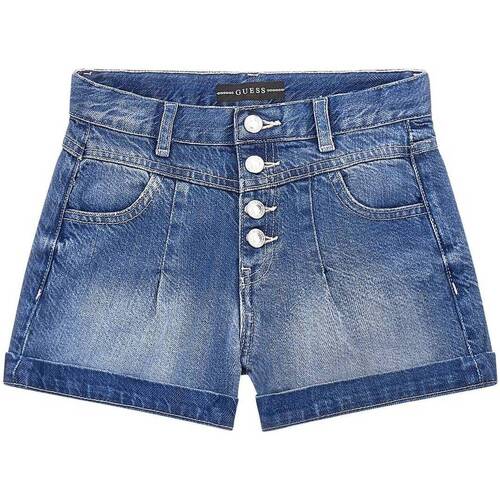 Abbigliamento Bambina Shorts / Bermuda Guess Short in jeans misto cotone. Vita alta. J4GD29D4MU2 Blu