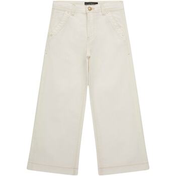 Abbigliamento Bambina Pantaloni a campana Guess Jeans gamba larga a vita alta J4GA03WG8A0 Bianco