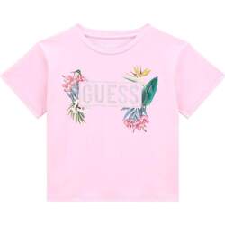 Abbigliamento Bambina T-shirt maniche corte Guess T-shirt stretch logo frontale J4GI18K6YW4 Rosa