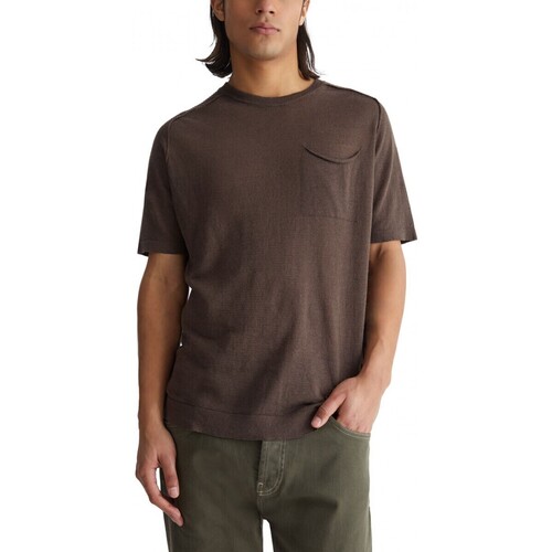 Abbigliamento Uomo T-shirt & Polo Liu Jo T-Shirt In Lino Girolino Marrone Marrone