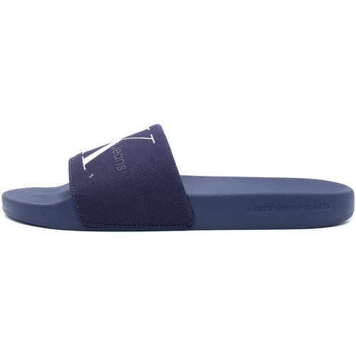 Scarpe Uomo Pantofole Ck Jeans Slide Monogram Co Blu