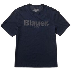 Abbigliamento Uomo T-shirt maniche corte Blauer T-Shirt Uomo con Scritta Blu
