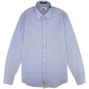 Abbigliamento Uomo Camicie maniche lunghe Bd Baggies Camicia Bradford Cotton Stripes Uomo White/Blue Blu