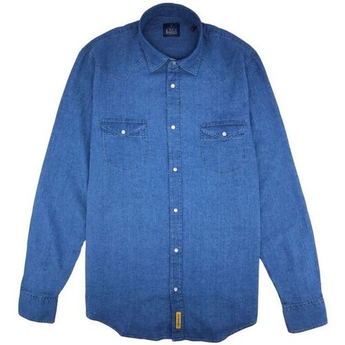 Abbigliamento Uomo Camicie maniche lunghe Bd Baggies Camicia Texas Uomo Denim Blue Blu
