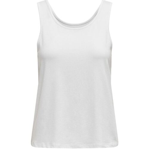 Abbigliamento Donna Top / T-shirt senza maniche Only 15296628 MOSTER-WHITE Bianco