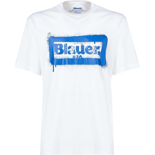 Abbigliamento Uomo T-shirt & Polo Blauer 24SBLUH02147 100 Bianco