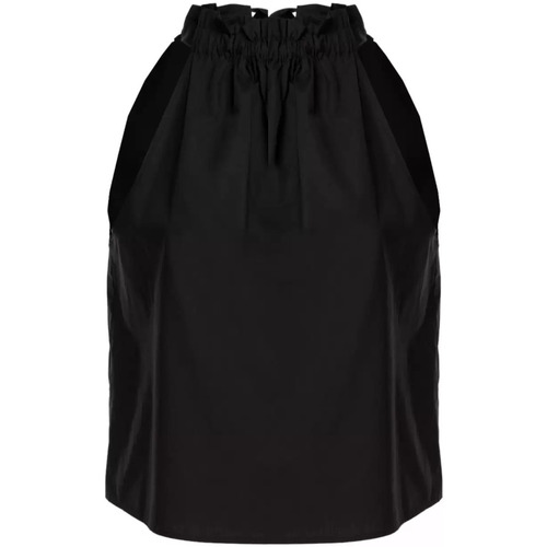 Abbigliamento Donna Top / T-shirt senza maniche Pinko top nero cotone Nero