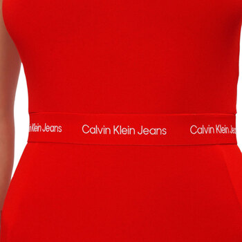 Calvin Klein Jeans LOGO ELASTIC STRAPPY DRESS Rosso