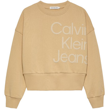 Abbigliamento Bambina Felpe Calvin Klein Jeans PUFF HERO LOGO CN SWEATSHIRT Beige