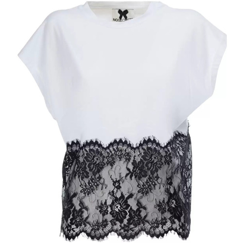 Abbigliamento Donna Top / T-shirt senza maniche No Secrets t-shirt bianca pizzo Bianco