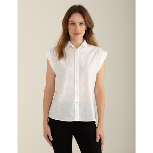 Abbigliamento Donna Camicie Fred Mello Camicia smanicata in oxford FW24S05CU Bianco