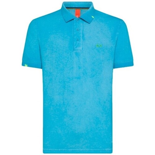 Abbigliamento Uomo T-shirt & Polo Sun68 Polo Special Dyed Turchese Blu