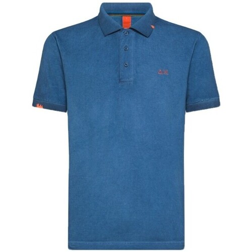 Abbigliamento Uomo T-shirt & Polo Sun68 Polo Special Dyed Avio Scuro Blu