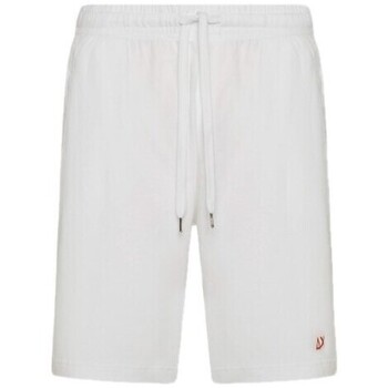 Abbigliamento Uomo Jeans Sun68 Pantaloncino Sun68 Beach Logo Bianco Bianco