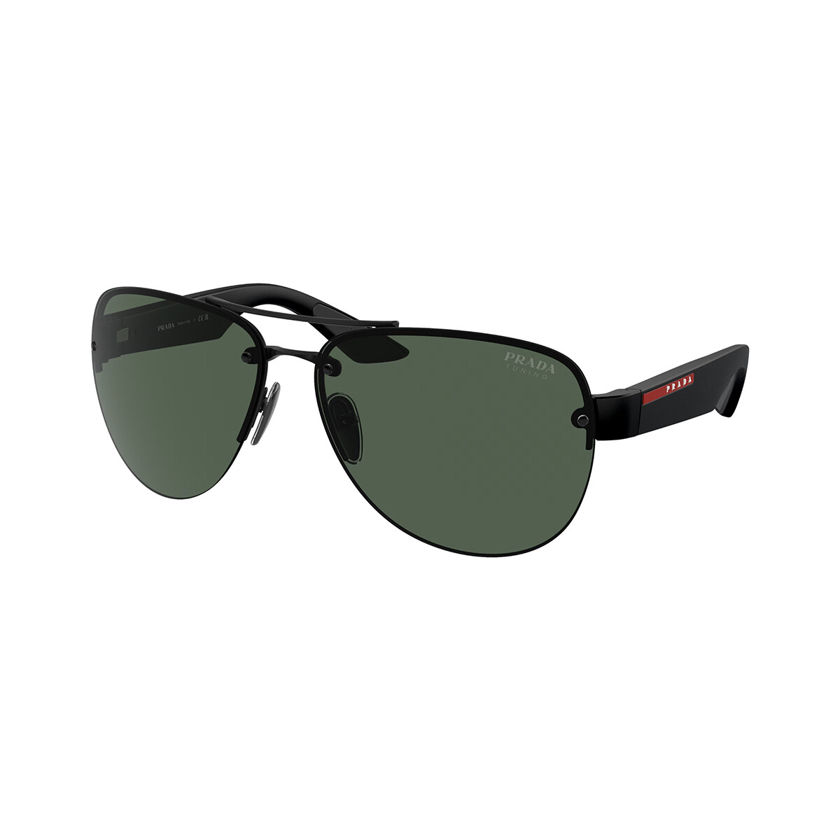 Orologi & Gioielli Uomo Occhiali da sole Prada PS 55YS Occhiali da sole, Nero/Verde, 64 mm Nero
