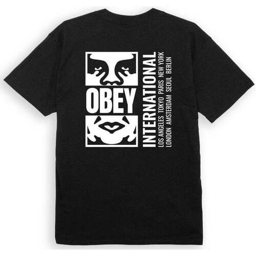 Abbigliamento Uomo T-shirt & Polo Obey Icon Split  Nera Nero