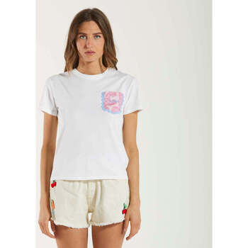 Abbigliamento Donna T-shirt maniche corte Mc2 Saint Barth t-shirt cachemire vibe 21 wave Bianco