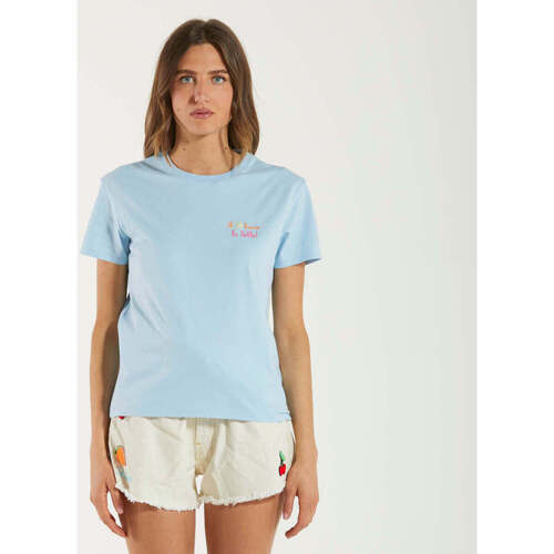 Abbigliamento Donna T-shirt maniche corte Mc2 Saint Barth t-shirt sole bacia belle 31 Blu