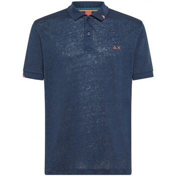 Abbigliamento Uomo T-shirt & Polo Sun68 Polo In Lino Blu Blu