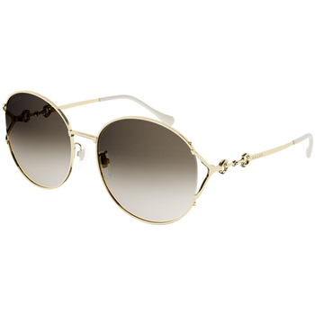 Gucci GG1017SK Occhiali da sole, Oro/Marrone, 58 mm Oro