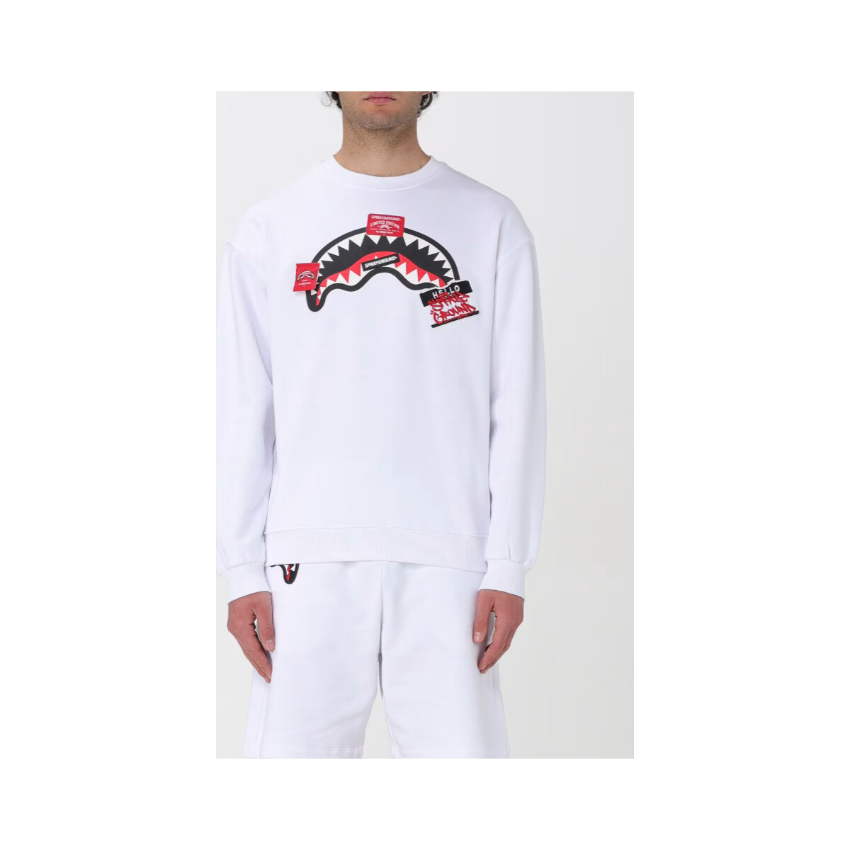 Abbigliamento Uomo Felpe Sprayground SP440 LABER SHARK-WHITE Bianco