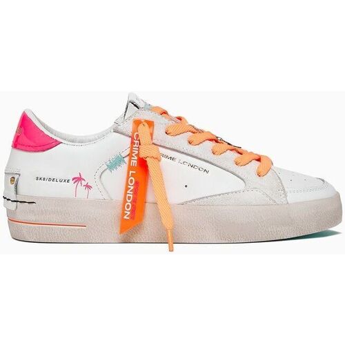 Scarpe Donna Sneakers Crime London SK8 DELUXE 27103-PP6 WHITE/FUCSIA Bianco