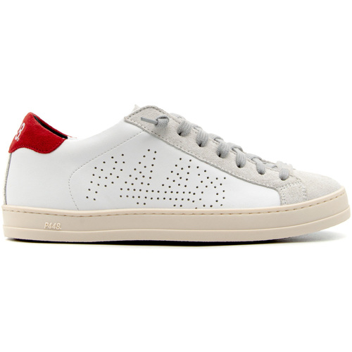 Scarpe Donna Sneakers P448 JOHN-W-WHITE-RED Bianco