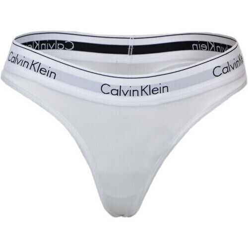 Biancheria Intima Donna Culotte e slip Calvin Klein Jeans THONG F3786E Bianco