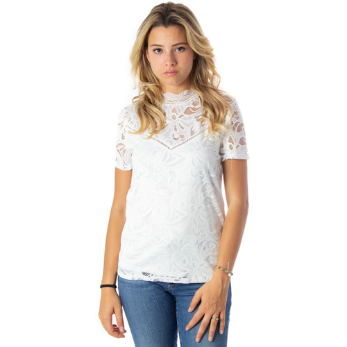 Abbigliamento Donna T-shirt maniche corte Vila VISTASIA S/S LACE 14049852 Bianco