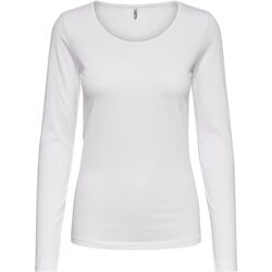 Abbigliamento Donna T-shirts a maniche lunghe Only LIVE LOVE L/S O-NECK TOP NOOS JRS 15204712 Bianco