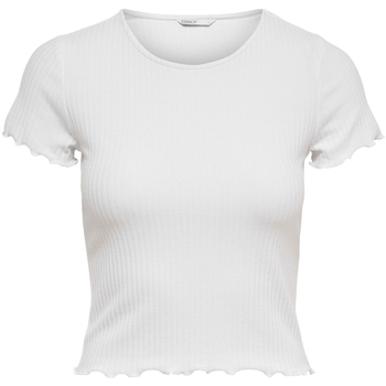 Abbigliamento Donna T-shirt maniche corte Only ONLEMMA S/S SHORT TOP NOOS JRS 15201206 Bianco