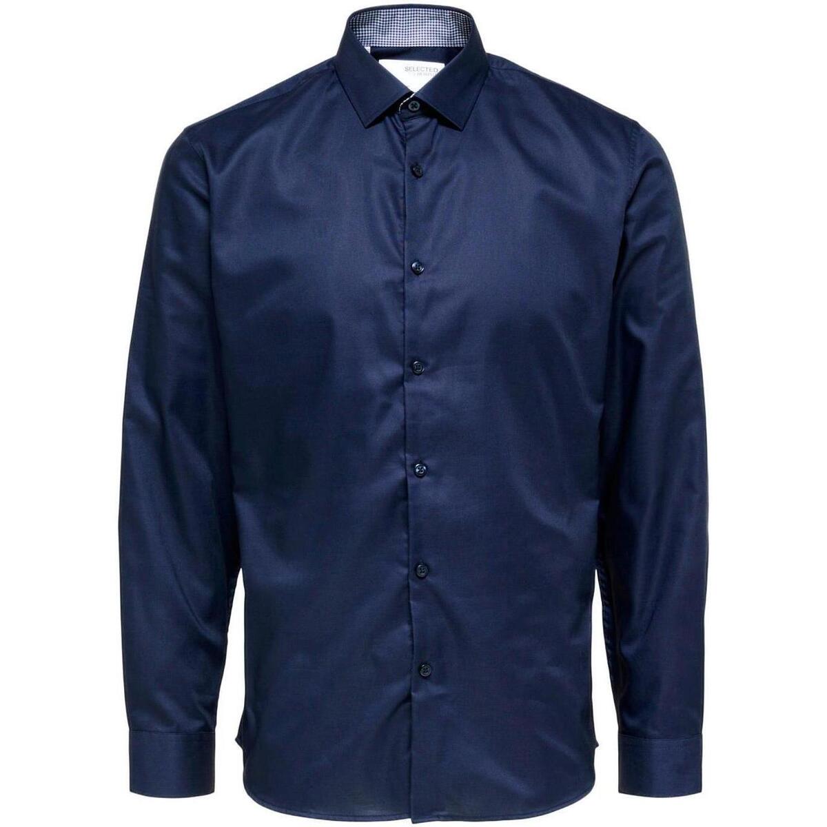Abbigliamento Uomo Camicie maniche lunghe Selected SLHSLIMNEW-MARK SHIRT LS B NOOS 16058640 Blu