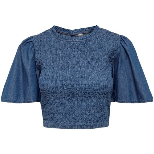 Abbigliamento Donna T-shirt maniche corte Jacqueline De Yong JDYWENDY 2/4 SMOCK TOP WVN - 15261338 Blu