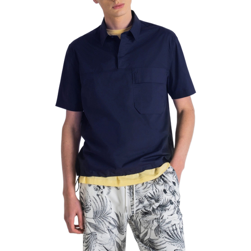 Abbigliamento Uomo Camicie maniche corte Antony Morato OVER FIT MMSS00172-FA400035 Blu