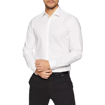 Abbigliamento Uomo Camicie maniche lunghe Calvin Klein Jeans K10K108229 - POPLIN STRETCH SLIM Bianco