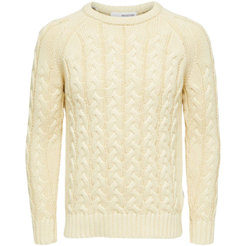 Selected SLHBILL LS KNIT CABLE CREW NECK W - 16086658 Bianco